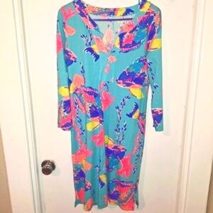 Lilly Pulitzer Shorely Blue Sandstorm Riva Dress Size medium Preppy
